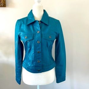 GAP Turquoise Vintage Leather Jacket NWT